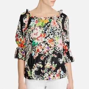 Ralph Lauren Women's Plus Size 3X Off-Shoulder Floral Paisley Boho Blouse NWT